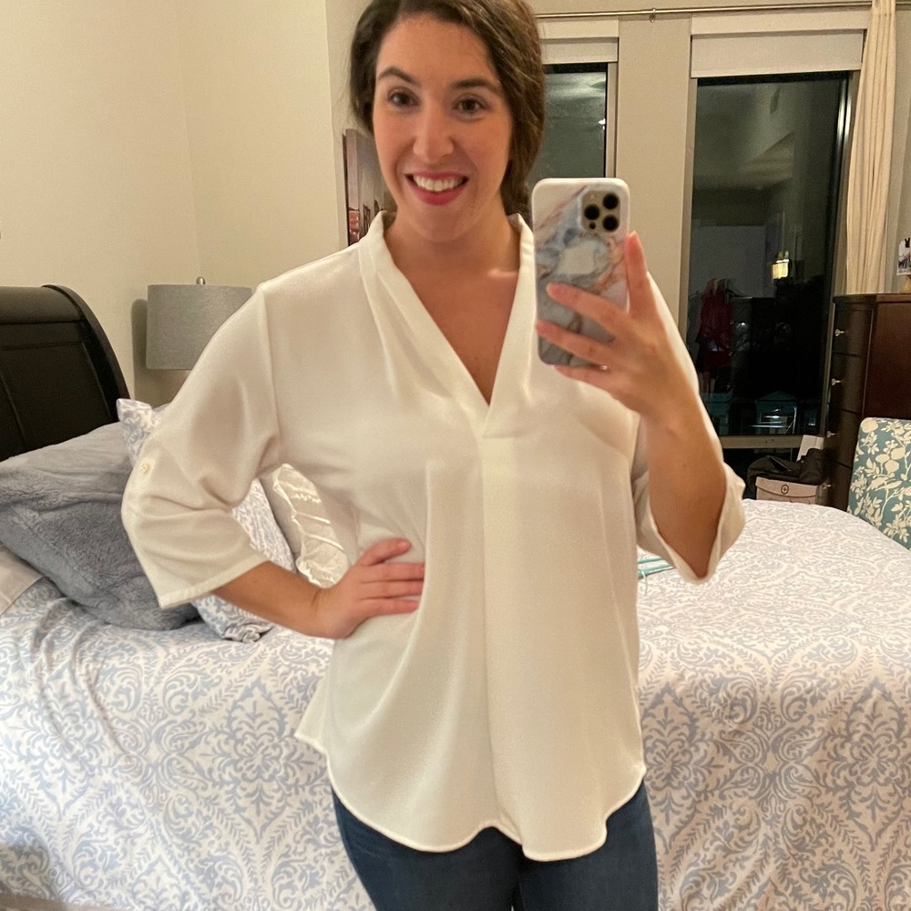 White Blouse, 3/4 Sleeves